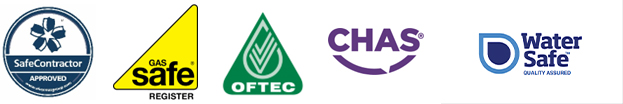 Peak Underfloor Heating Ltd Industry Accreditations (SafeContractor, Gas Safe, OFTEC, CHAS, WaterSafe)